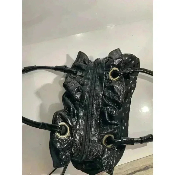 No brand Black Medium sized purse floral and sequin shoulder bag leather handle - Picture 6 of 9